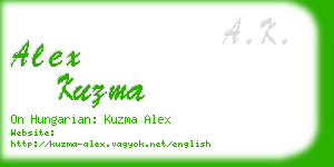 alex kuzma business card